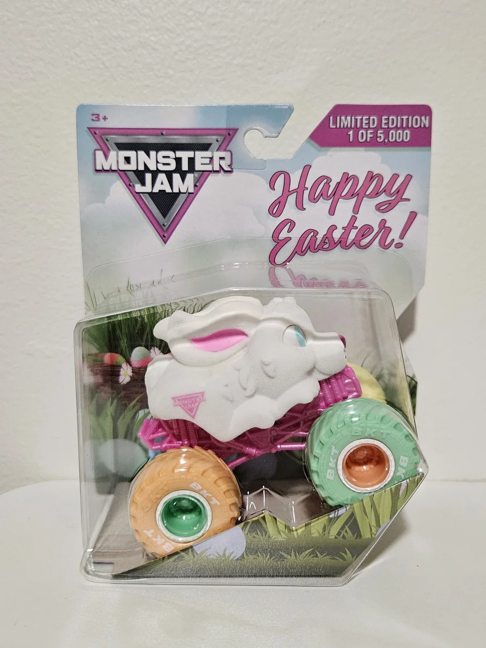 Monster Jam Happy Easter Bunny Monster Truck - Pink & Pastel Wheels